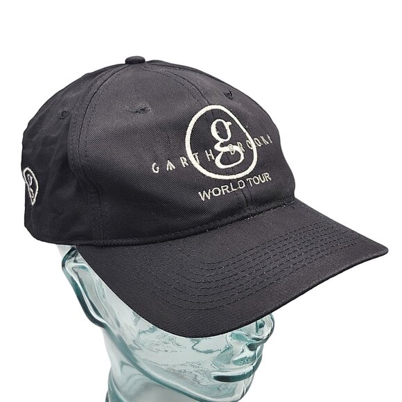Garth Brooks World Tour Embroidered Black Strapback Cap Hat Country Music - Picture 3 of 13